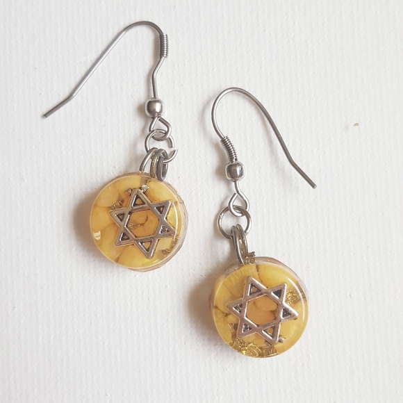 Earrings -Orgonite- David Star - Picture 2 of 3